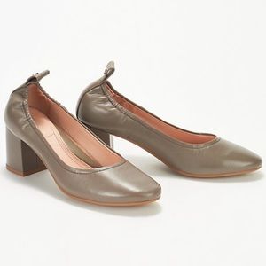 Taryn Rose Leather Block Heel Pumps - Savannah